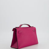 Hermès Kelly Pochette in Rose Pourpre Swift Leather with Palladium Hardware