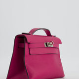 Hermès Kelly Pochette in Rose Pourpre Swift Leather with Palladium Hardware