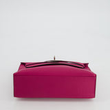 Hermès Kelly Pochette in Rose Pourpre Swift Leather with Palladium Hardware