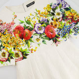 Dolce & Gabbana White and Multicolour Floral Embroidered Midi Dress Size IT 42 (UK 10)