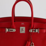 Hermès Birkin 30cm Retourne Bag in Rouge De Coeur Epsom Leather and Palladium Hardware