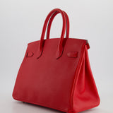 Hermès Birkin 30cm Retourne Bag in Rouge De Coeur Epsom Leather and Palladium Hardware