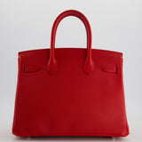 Hermès Birkin 30cm Retourne Bag in Rouge De Coeur Epsom Leather and Palladium Hardware