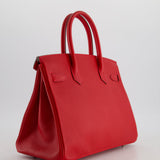 Hermès Birkin 30cm Retourne Bag in Rouge De Coeur Epsom Leather and Palladium Hardware