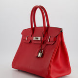 Hermès Birkin 30cm Retourne Bag in Rouge De Coeur Epsom Leather and Palladium Hardware