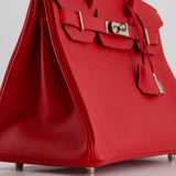 Hermès Birkin 30cm Retourne Bag in Rouge De Coeur Epsom Leather and Palladium Hardware