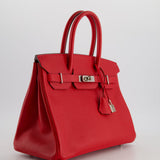 Hermès Birkin 30cm Retourne Bag in Rouge De Coeur Epsom Leather and Palladium Hardware