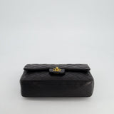 Chanel Black Medium Vintage Double Flap Bag In Lambskin Leather with 24K Gold Hardware