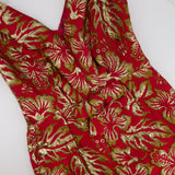 Prada Red & Gold Midi Dress with Floral & Bow Detail Size IT 40 (UK 8)