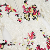 Zuhair Murad White Long-Sleeve Sequin Embellished Playsuit with Abstract Multicolour Details Size IT 42 (UK 10)