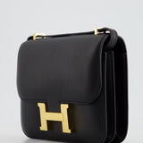 Hermès Constance Mini 18cm in Black Swift Leather with Gold Hardware