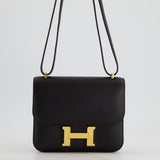 Hermès Constance Mini 18cm in Black Swift Leather with Gold Hardware