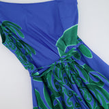 Themis Z Green and Blue One Shoulder Floral Midi Dress Size FR 36 (UK 8)