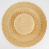 Hermès Beige Raffia Woven Hat with Yellow Bandeaux Size 57