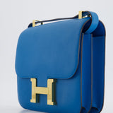 Hermès Constance 24cm Bag in Bleu Mykonos Evercolour Leather with Gold Hardware