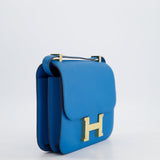 Hermès Constance 24cm Bag in Bleu Mykonos Evercolour Leather with Gold Hardware