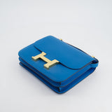 Hermès Constance 24cm Bag in Bleu Mykonos Evercolour Leather with Gold Hardware