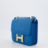 Hermès Constance 24cm Bag in Bleu Mykonos Evercolour Leather with Gold Hardware