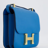 Hermès Constance 24cm Bag in Bleu Mykonos Evercolour Leather with Gold Hardware