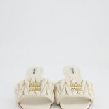 Miu Miu Cream en Cuir Nappa Padded Kitten Heel Size EU 37