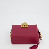 Christian Dior Burgundy Leather Dior Addict Box with Antique Gold Hardware