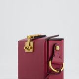 Christian Dior Burgundy Leather Dior Addict Box with Antique Gold Hardware