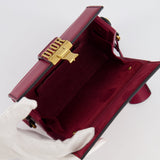 Christian Dior Burgundy Leather Dior Addict Box with Antique Gold Hardware