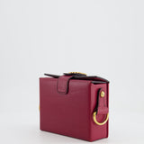 Christian Dior Burgundy Leather Dior Addict Box with Antique Gold Hardware