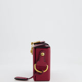 Christian Dior Burgundy Leather Dior Addict Box with Antique Gold Hardware