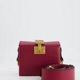 Christian Dior Burgundy Leather Dior Addict Box with Antique Gold Hardware