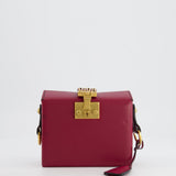 Christian Dior Burgundy Leather Dior Addict Box with Antique Gold Hardware