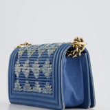 Chanel Blue Small Boy Bag in Denim with Champagne Gold Hardware