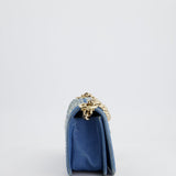 Chanel Blue Small Boy Bag in Denim with Champagne Gold Hardware