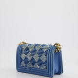 Chanel Blue Small Boy Bag in Denim with Champagne Gold Hardware