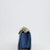 Chanel Blue Small Boy Bag in Denim with Champagne Gold Hardware