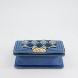 Chanel Blue Small Boy Bag in Denim with Champagne Gold Hardware