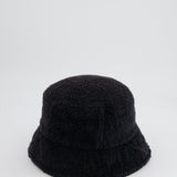 Chanel Black Terry Towelling Bucket Hat with CC Logo Size L