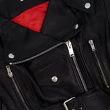 Alexander McQueen Black Cropped Leather Jacket with Belt Detail Size IT 44 (UK 12)