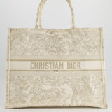 Christian Dior Cream & Gold Dioriviera Toile De Jouy Large Book Tote Bag RRP £2,550