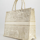 Christian Dior Cream & Gold Dioriviera Toile De Jouy Large Book Tote Bag RRP £2,550