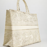 Christian Dior Cream & Gold Dioriviera Toile De Jouy Large Book Tote Bag RRP £2,550