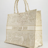 Christian Dior Cream & Gold Dioriviera Toile De Jouy Large Book Tote Bag RRP £2,550