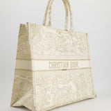 Christian Dior Cream & Gold Dioriviera Toile De Jouy Large Book Tote Bag RRP £2,550