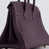 Hermès Birkin 25cm Retourne Bag in Raisin Togo Leather with Gold Hardware