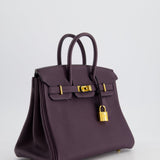 Hermès Birkin 25cm Retourne Bag in Raisin Togo Leather with Gold Hardware