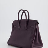 Hermès Birkin 25cm Retourne Bag in Raisin Togo Leather with Gold Hardware