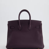 Hermès Birkin 25cm Retourne Bag in Raisin Togo Leather with Gold Hardware