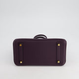 Hermès Birkin 25cm Retourne Bag in Raisin Togo Leather with Gold Hardware