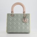 Christian Dior Tricolour Medium Lady Dior Bag in Cannage Lambskin Leather with Silver Hardware RRP £5,300