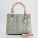 Christian Dior Tricolour Medium Lady Dior Bag in Cannage Lambskin Leather with Silver Hardware RRP £5,300